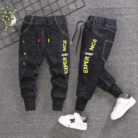 Autumn Winter Children&#39;s Thickened Jeans Baby Boys Girls Cartoon Mickey-TB01256-Veeddydropshipping