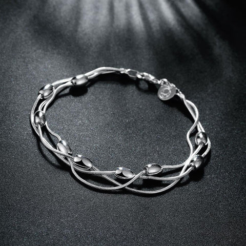 beads 925 Sterling Silver Bracelet necklace Jewelry set  -JW00212-Veeddydropshipping