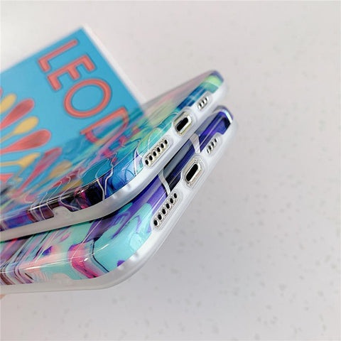 Laser Gradual Color Marble Phone Case For iphone 14 Pro Max 13 Pro 12 11 14 Plus-PA00183-Veeddydropshipping