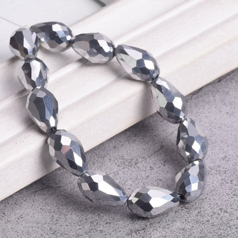 Pear Shape Faceted Crystal Glass Crafts Beads for Jewelry Making DIY-JW01640-Veeddydropshipping