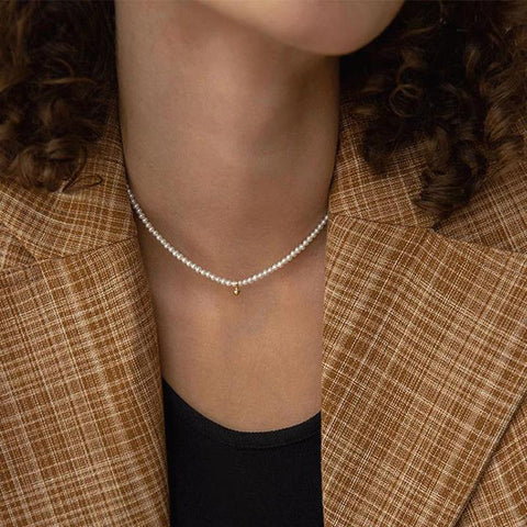 Round Bead Pendant Clavicle Chain Necklace For Women -JW01240-Veeddydropshipping