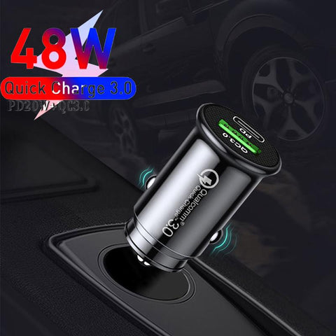 Type C USB 2 Port Car Charger Phone Charger Fast Charging-PA01158-Veeddydropshipping