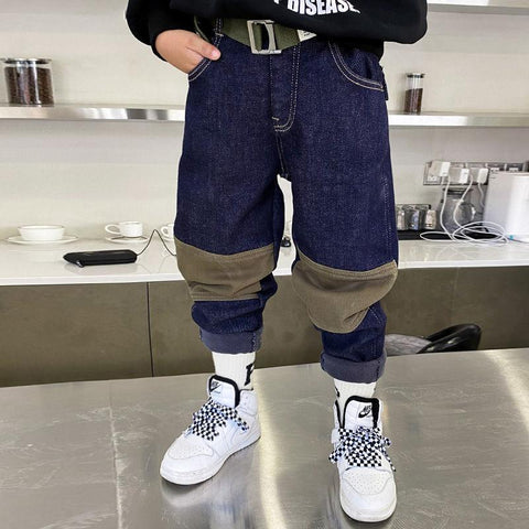 New autumn and winter boys&#39; 3-5-8-12T trousers loose s velvet padded jeans-TB01266-Veeddydropshipping