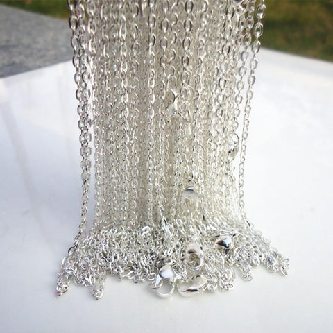 SilverGold plated Fine Chain Necklace With Lobster Clasp -JW00129-Veeddydropshipping