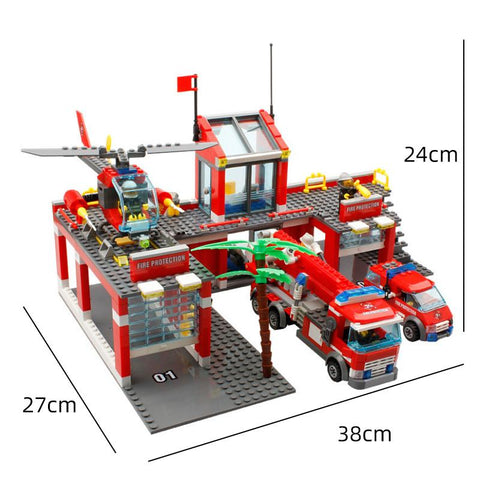 Building Blocks City Fire Station Model 774pcs Compatible Construction-TB01477-Veeddydropshipping