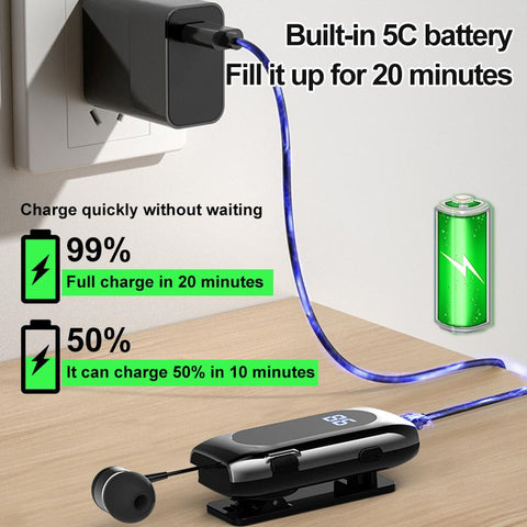 Earphone Bluetooth with Wire Headphone Call-Veeddydropshipping