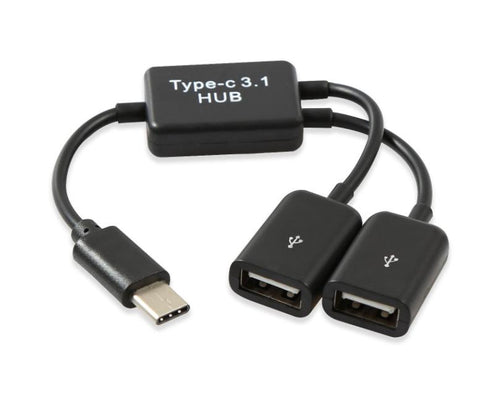 Micro USB / Type C to 2 OTG Dual Port HUB Cable Y Splitter -CE00040-Veeddydropshipping