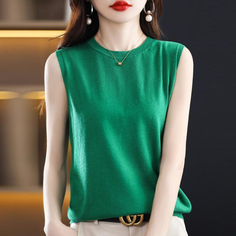 Sleeveless Vest Women Elegant Casual Warm Sweater-WF00063-Veeddydropshipping