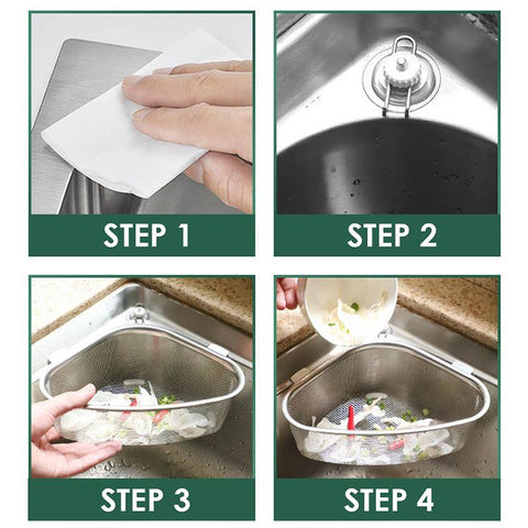 Kitchen Sink Drain Basket Stainless Steel-HA01350-Veeddydropshipping