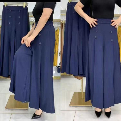 Pleated High Waist Baggy Vintage Casual Trousers-WF00453-Veeddydropshipping