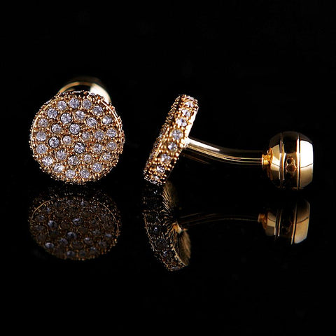 Jewelry shirt cufflinks mens Brand Light Yellow Gold Color -JW01323-Veeddydropshipping