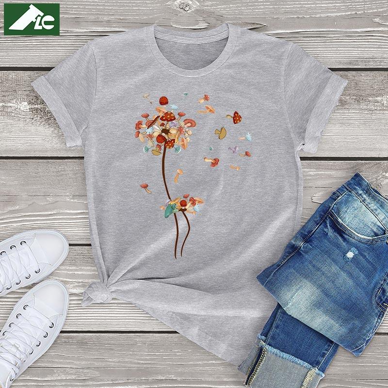 Dandelion Mushroom T Shirts for Women Clothing-WF00012-Veeddydropshipping