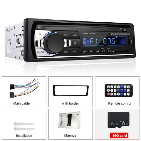 JSD-520 Car Radio In Dash 1 Din Tape Recorder MP3 Player FM Audio-AM00639-Veeddydropshipping