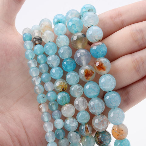 Natural Red Coral Turquoises Agates Stone Round Loose Beads-JW01488-Veeddydropshipping
