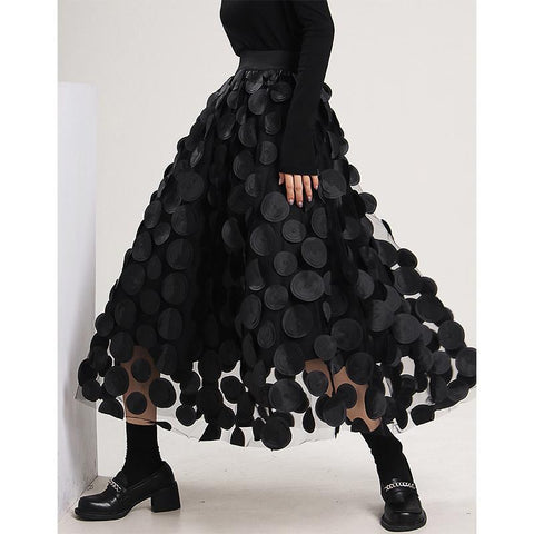 Women Solid Color Elastic Waist Mid-calf A-line Skirt-WF00428-Veeddydropshipping