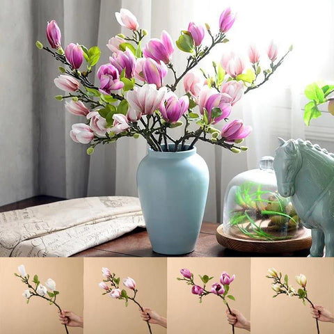 Artificial Magnolia Flower Branch For Home Decoration-HA00751-Veeddydropshipping