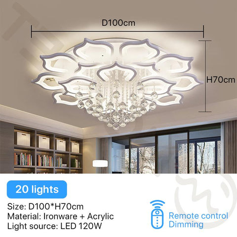 Ceiling Lamp LED Crystal With Remote Control-TI00271-Veeddydropshipping