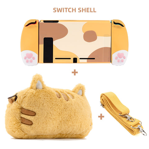 Girl Kawaii Cat Nintendo Switch Carrying Case Cartoon Plush Storage Bag -CE01471-Veeddydropshipping