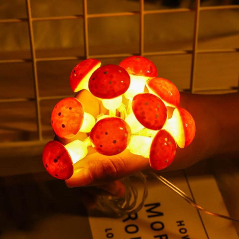 Mushroom String Lights USB Battery Powered Warm White Garden Garland-TI00922-Veeddydropshipping