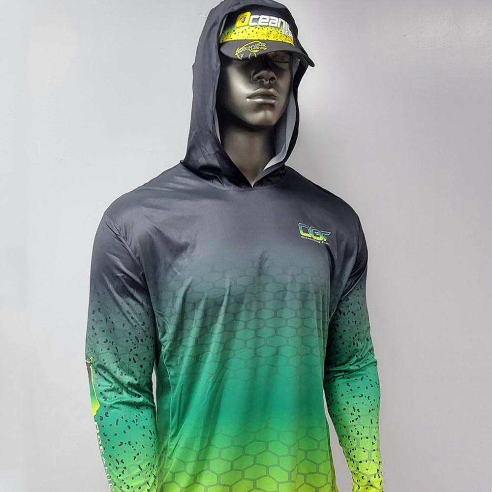 Oceanic Men&#39;s Fishing Hoodie Long Sleeve Jersey UPF 50+ UV Resistant Running -OS00470-Veeddydropshipping