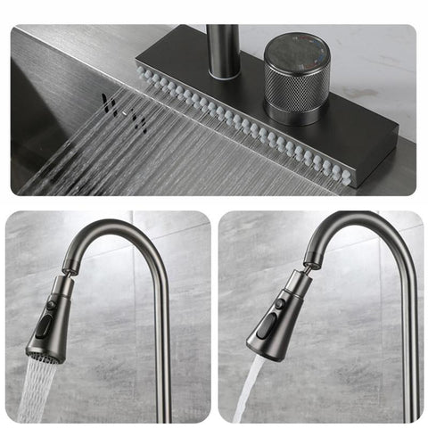 Waterfall Sink Kitchen Faucet Single Hole-TI00629-Veeddydropshipping