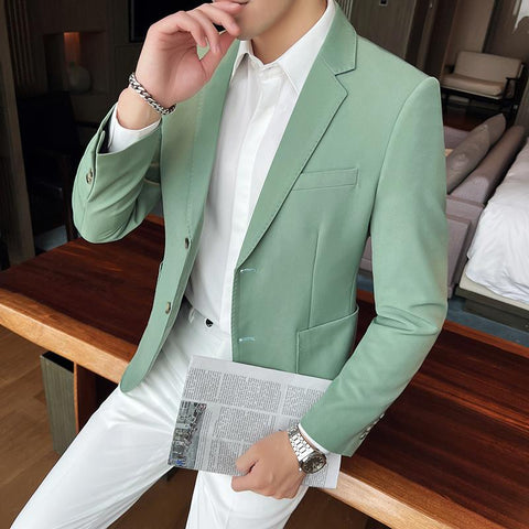 Blazer Jackets For Men Clothing 2023 Two Buttons Slim Fit-MF01275-Veeddydropshipping