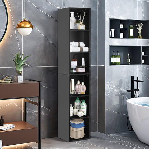 Tower Tall Slim Bookcase Bookshelves Storage Shelves -HA01750-Veeddydropshipping