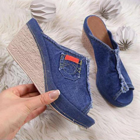 With Heels Stylish Womens Blue Cowboy Comfortable-BS00886-Veeddydropshipping