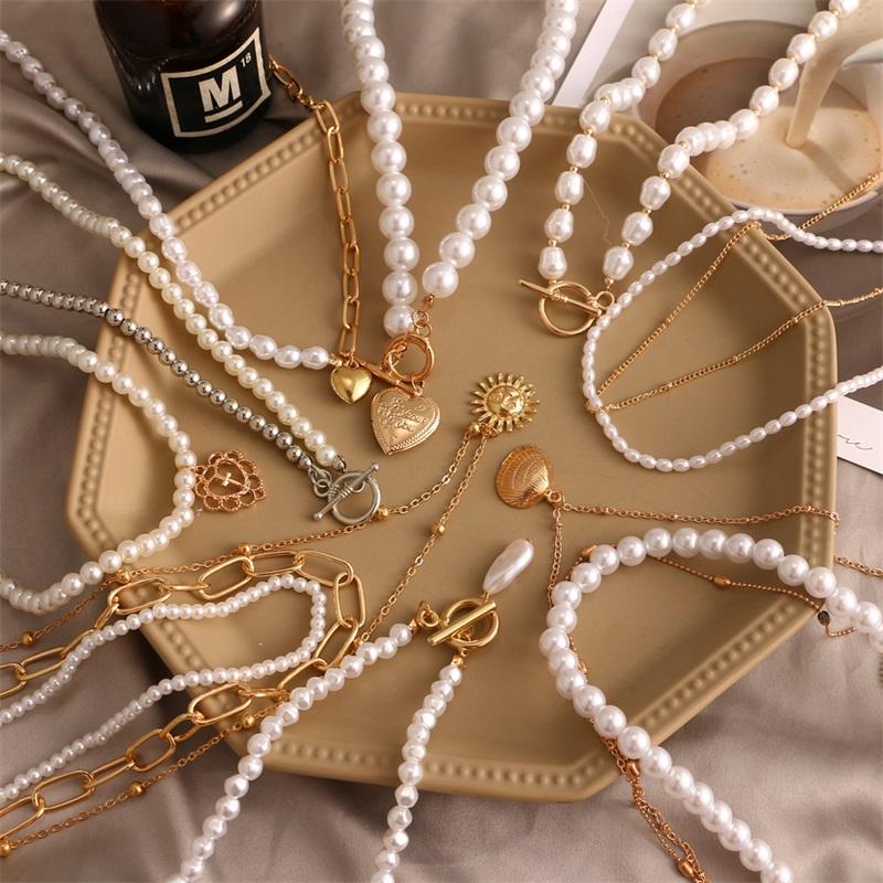 Pearl Choker Necklace For Women Fashion Imitation Pearl -JW01218-Veeddydropshipping