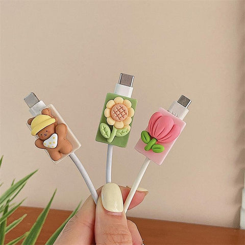 3D Cute Cartoon Animal Cable Protector Cellphone Usb Cable Bite Chompers Holder Charger-PA00890-Veeddydropshipping