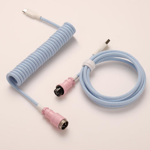 Custom Paracord Coiled Mechanical Keyboard Usb Data Cable GX16 -CE00013-Veeddydropshipping