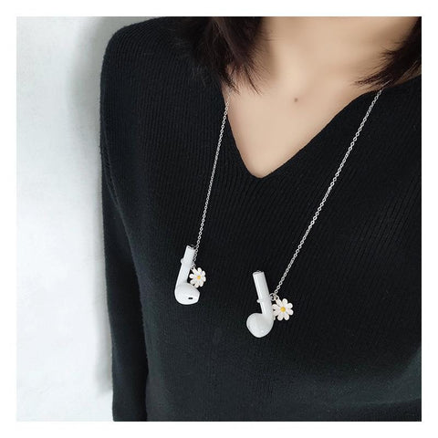 Headphone Necklace For Women Daisy Flower Astronaut Star -JW01243-Veeddydropshipping