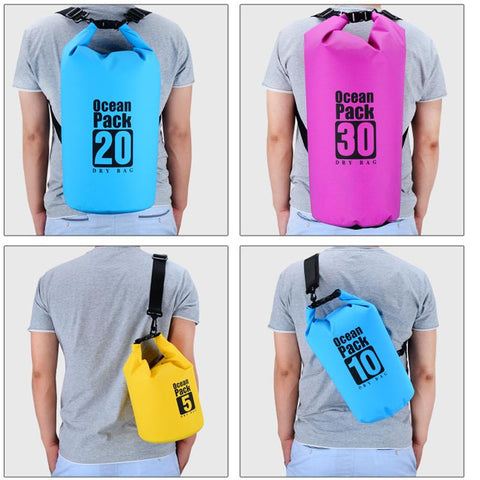 PVC Waterproof Bag 5L 10L 20L Outdoor Swimming Bag Diving Compression Storage  -OS00082-Veeddydropshipping
