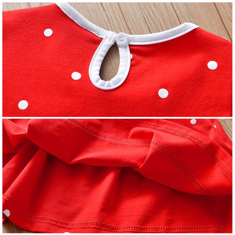 Little maven 2022 Baby Girls Summer Dress Cotton Casual Clothes Red-TB00847-Veeddydropshipping