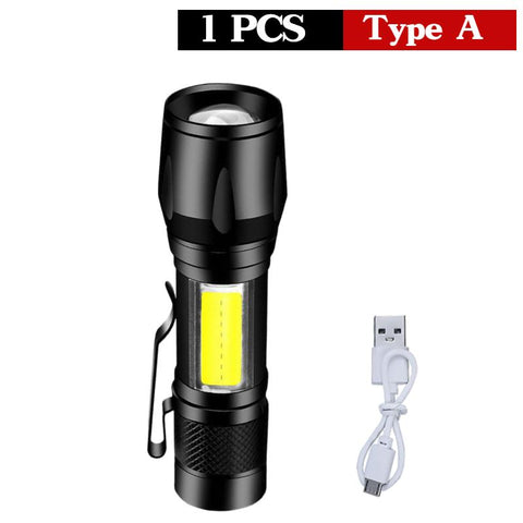 Mini Rechargeable LED Flashlight High Power Zoom Torch Outdoor Camping-TI00768-Veeddydropshipping