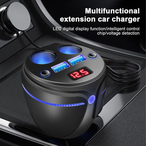 Multifunctional USB Car Charger Cup Holder   with Voltage Display-Veeddydropshipping