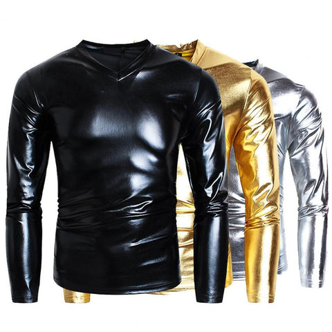 Appearance Solid Color Long Sleeve Top V Neck