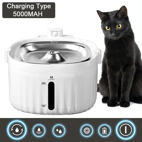 Charging Cat Water Fountain Intelligent Wireless-HA01392-Veeddydropshipping