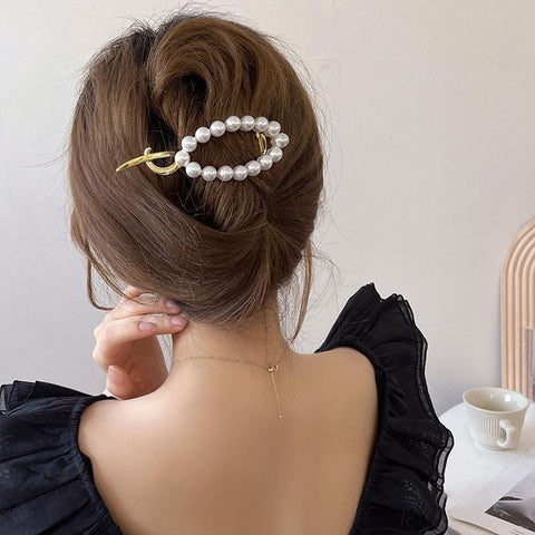 Shape Pearl Hair Claw Clip for Women Hair Bun Hairpin  -JW00484-Veeddydropshipping