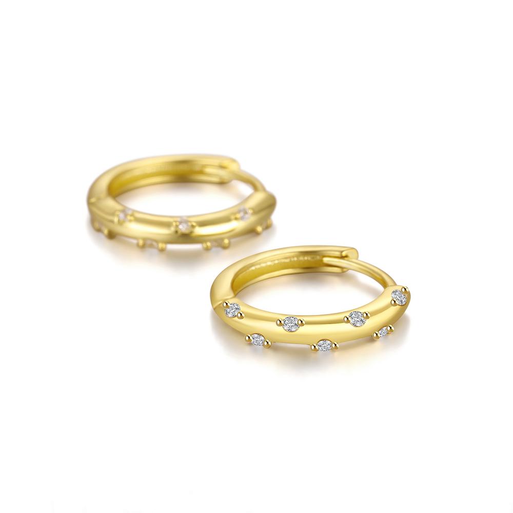 925 Sterling Silver Glossy Hoop Earrings Tiny Cartilage Piercing -JW01459-Veeddydropshipping