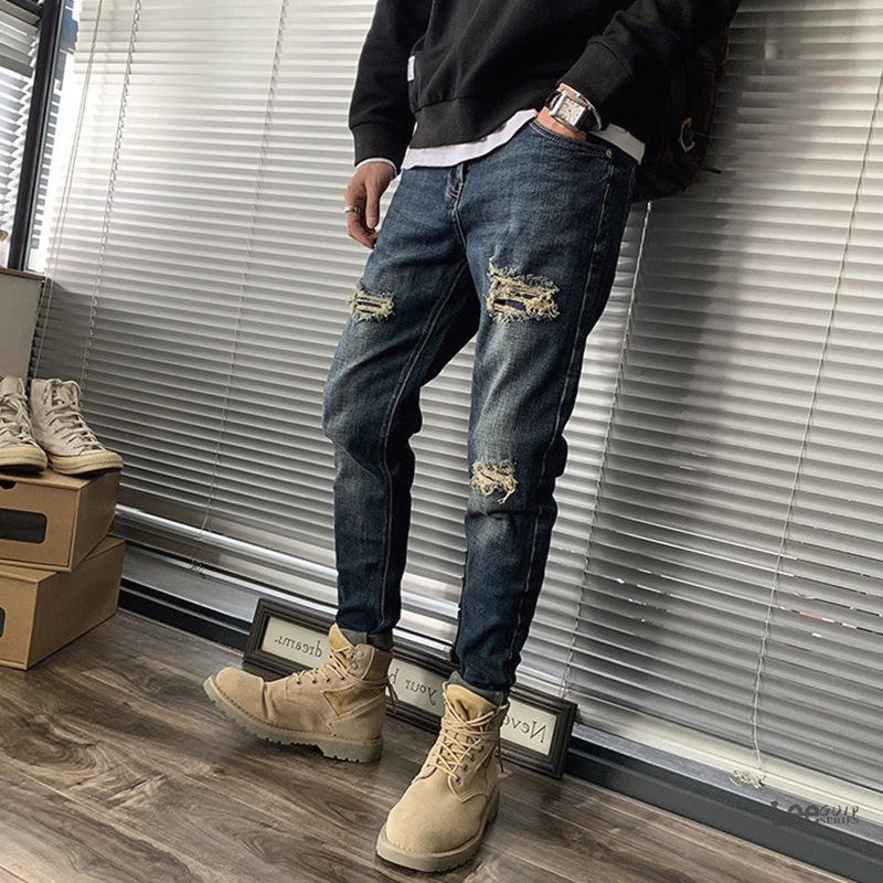 Slim Straight Summer Hole Beggar Casual Pants Designer-Veeddydropshipping