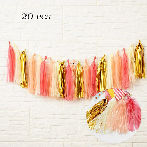 Iridescent DIY Tissue Paper Tassel Garlands-HA00587-Veeddydropshipping