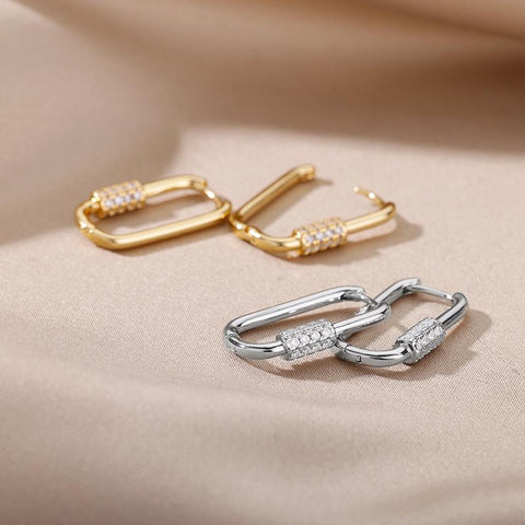 Stainless Steel Square Earrings For Women  Cubic Zirconic -JW01434-Veeddydropshipping
