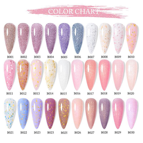 Rubber Base Gel Nail Polish Gold Glitter Base Gel Top Coat -BH01017-Veeddydropshipping