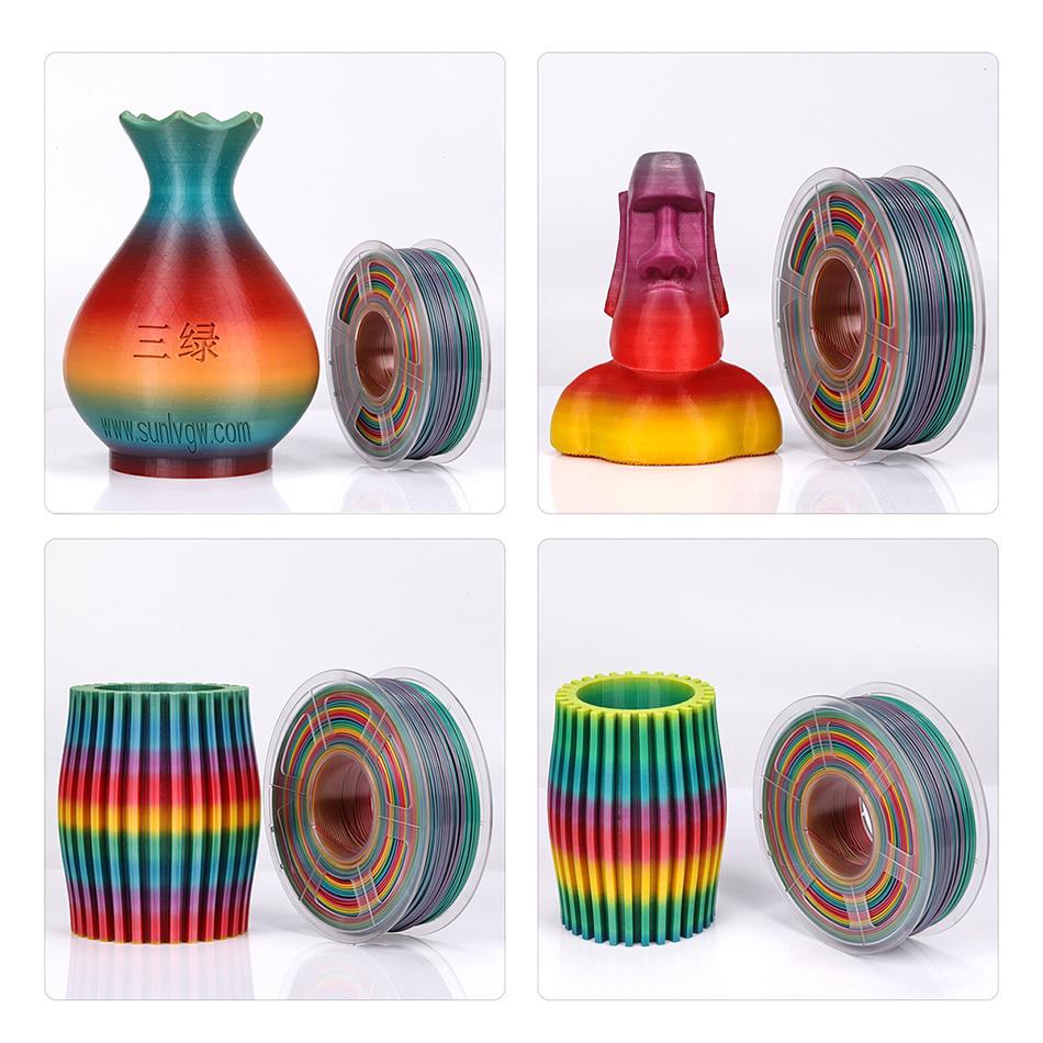  1kg 1.75mm 3D Printer Filaments pla Rainbow Shiny Color Silk Texture Printing Materials-Veeddydropshipping