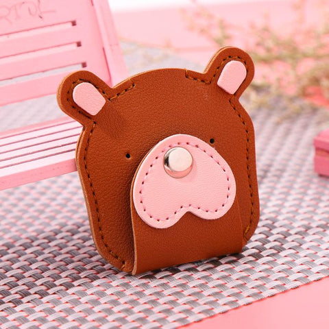1PC Cute Animal Leather Cable Winder Cartoon Data Cable Headphone Wire Cable Organizer Mobile Phone-PA00935-Veeddydropshipping