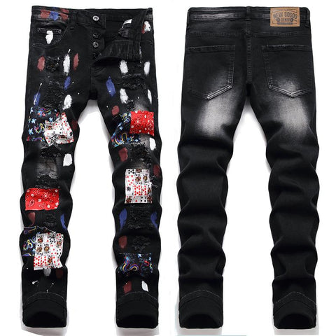 Jeans Holes Jeans Italian Style Stretch Denim Pants High-MF00549-Veeddydropshipping