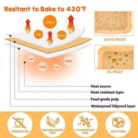 Airfryer Baking Paper Liner Oilproof Baking Mat-HA01174-Veeddydropshipping