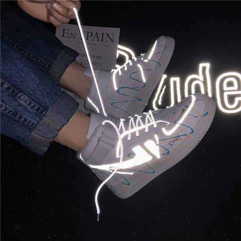 Sports Casual Shoes Student Fashion White Luminous-BS01341-Veeddydropshipping