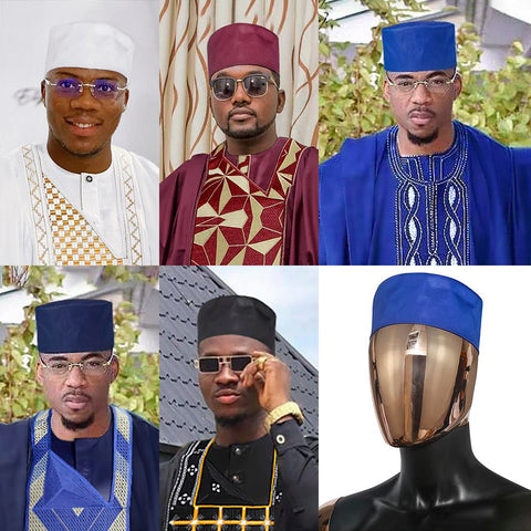 African Fashion Cap Ankara Dashiki Mens Vintage-MF01038-Veeddydropshipping